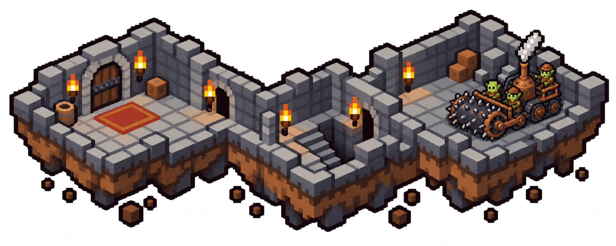 Pixel illustration of The first training floor